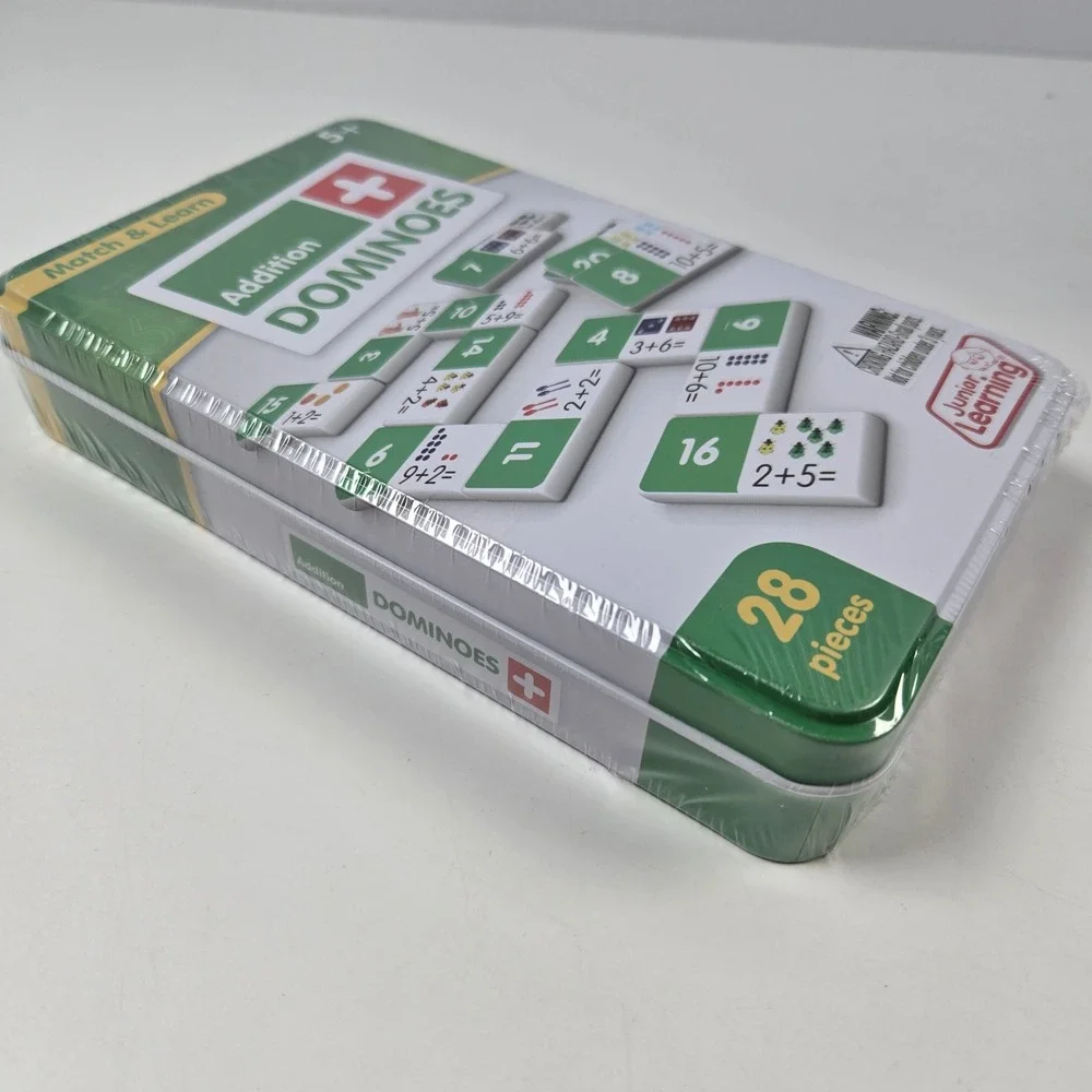 Junior Learning Addition Dominoes Match Kids Green Math Educational Game NEW